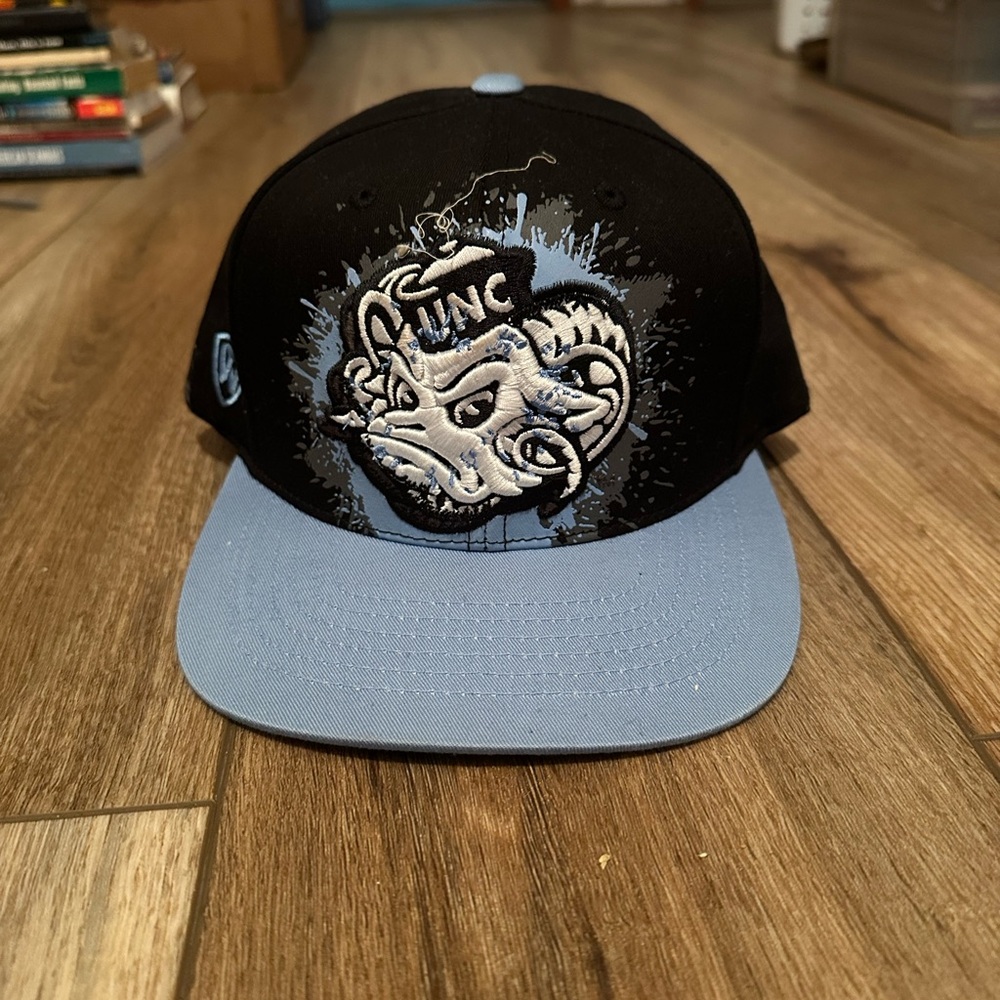 Top of the World Black and Light Blue Hat